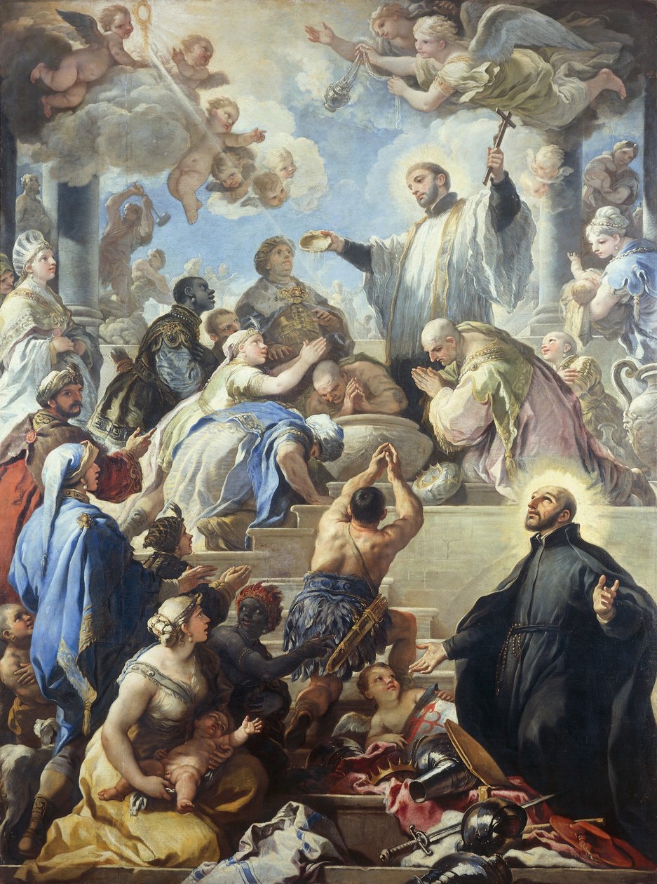 Der heilige Franz Xaver tauft Inder von Luca Giordano