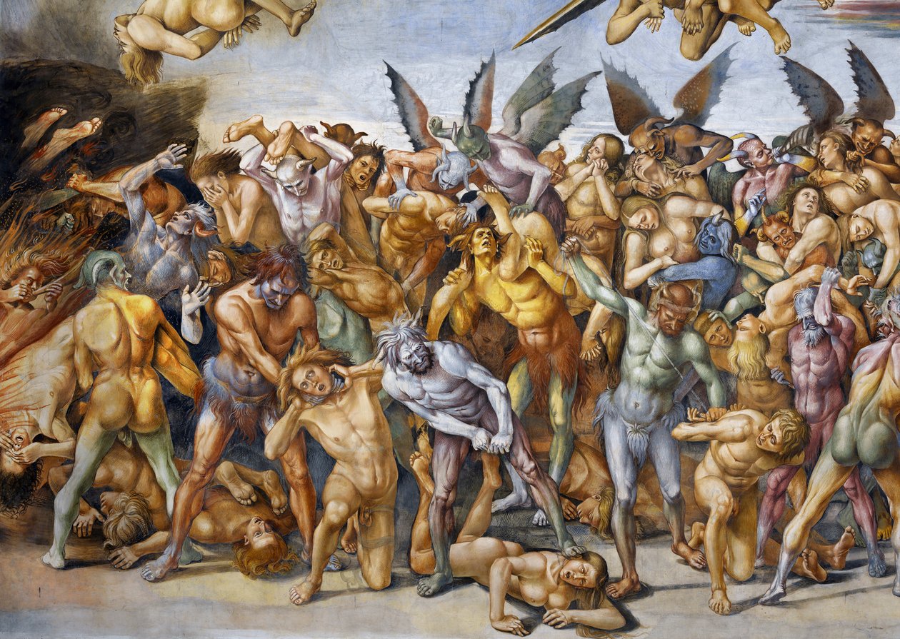 Verdammte in der Hölle, aus dem Freskenzyklus des Jüngsten Gerichts von Luca Signorelli