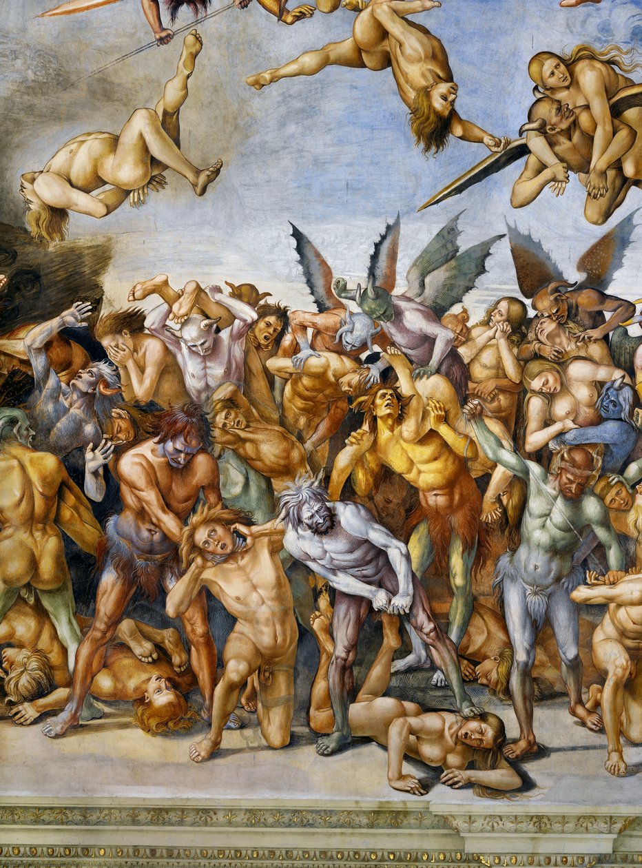 Verdammte in der Hölle, aus dem Freskenzyklus des Jüngsten Gerichts von Luca Signorelli