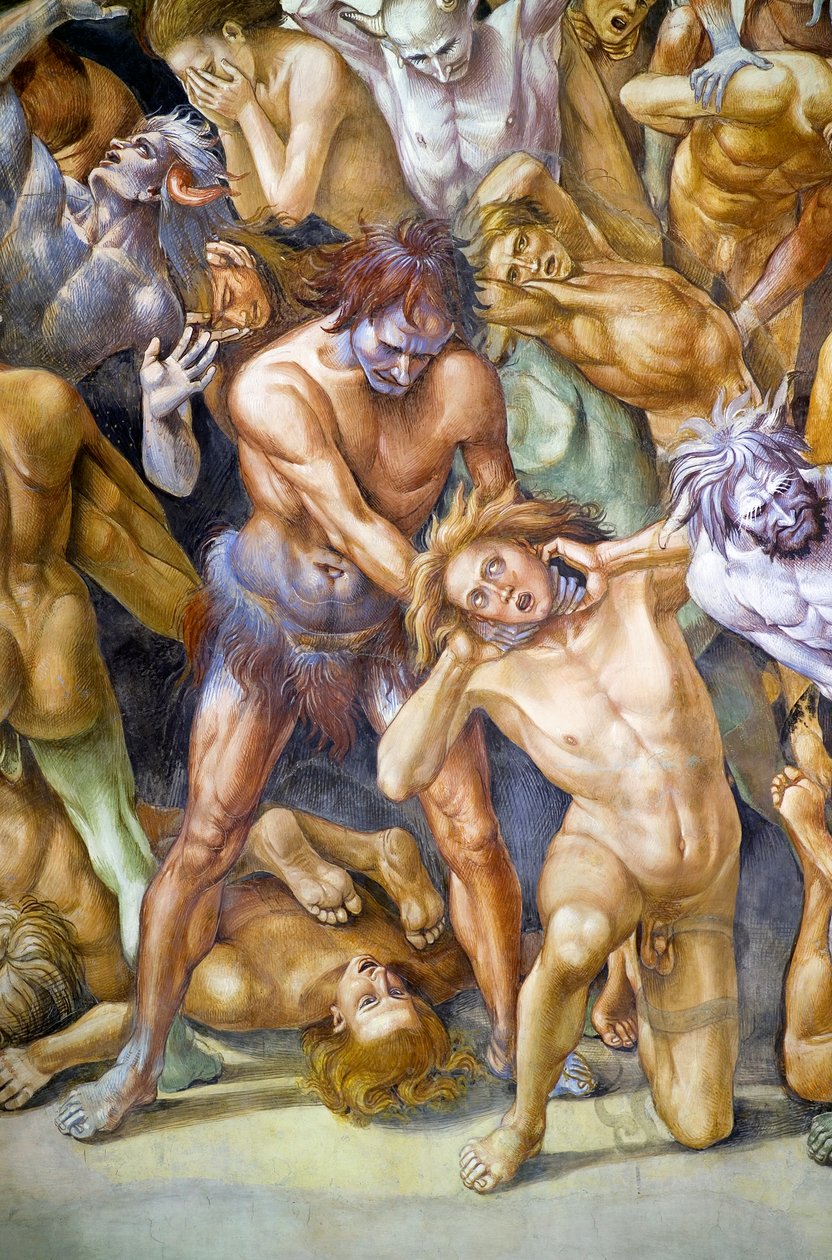 Verdammte in der Hölle, aus dem Freskenzyklus des Jüngsten Gerichts von Luca Signorelli