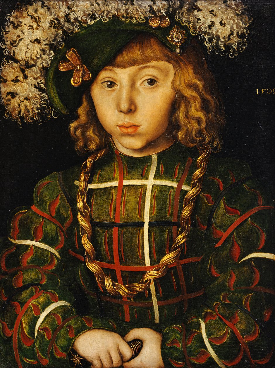 Porträt von Johann Friedrich, später Kurfürst der Großmütige von Sachsen, 1509 von Lucas Cranach