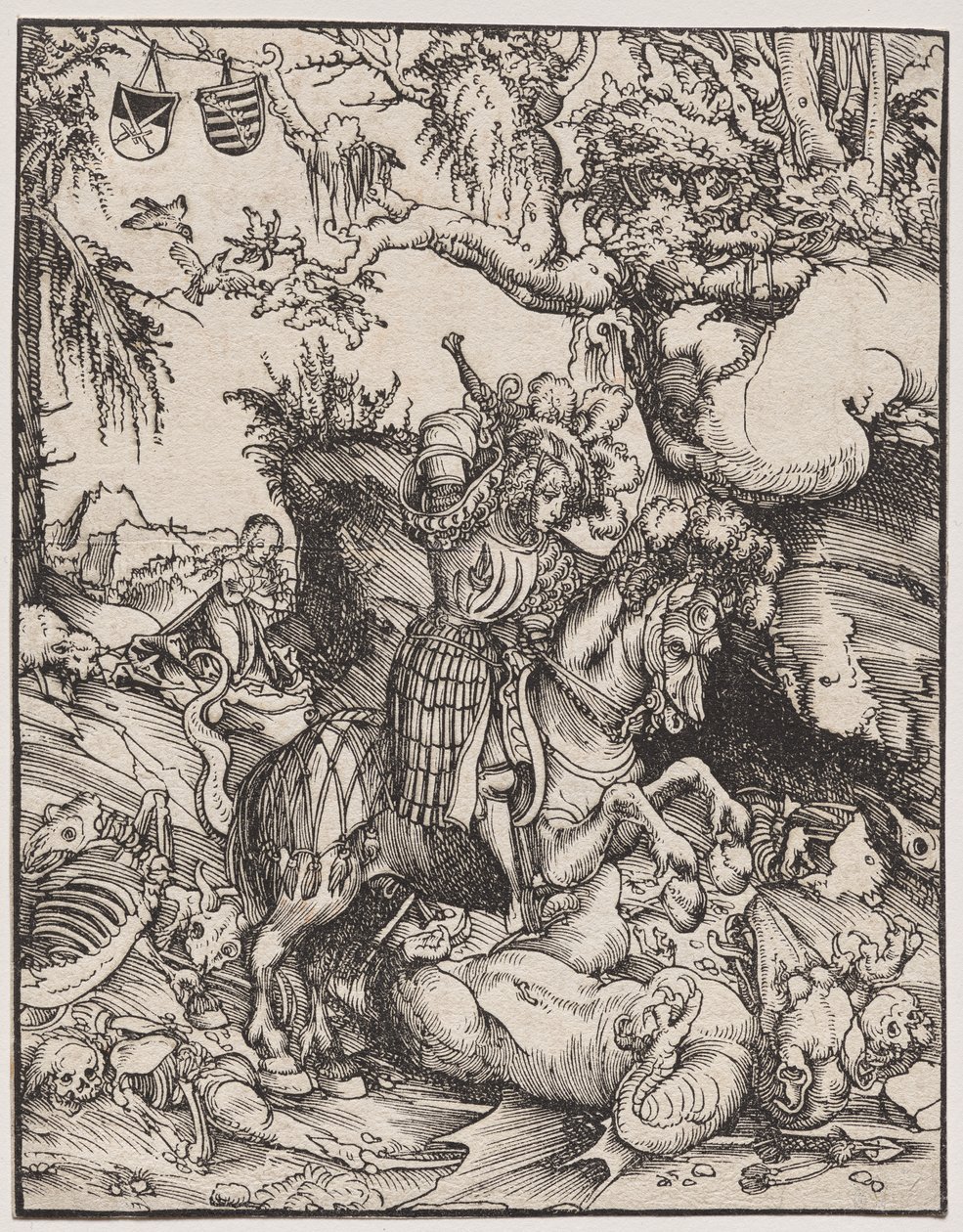Sankt Georg tötet den Drachen von Lucas Cranach