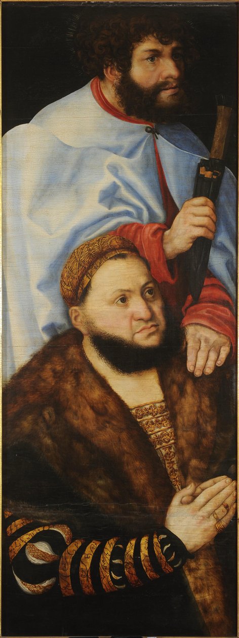 Altar der Jungfrau, oder sogenannter Fürstenaltar [linker Flügel] von Lucas Cranach the Elder