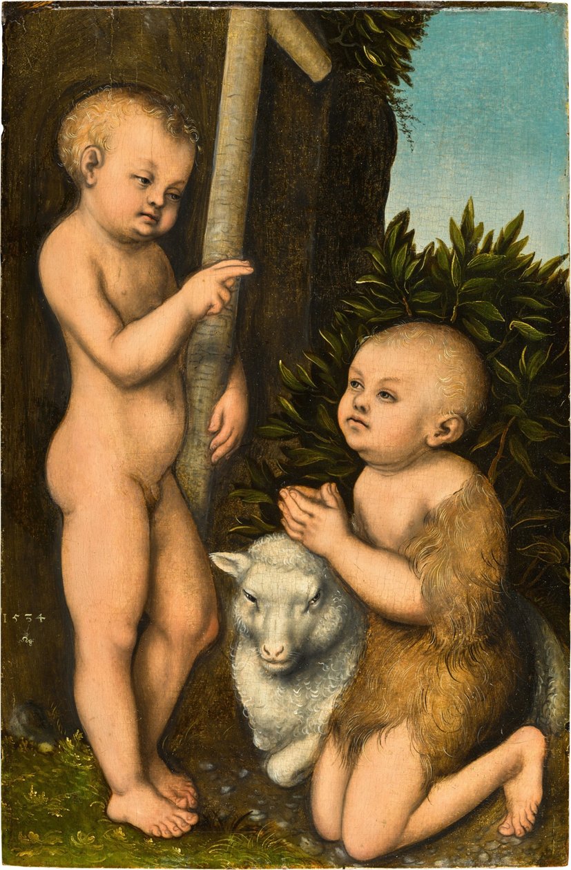 Der Christusknabe und der ihn anbetende Johannesknabe von Lucas Cranach the Elder