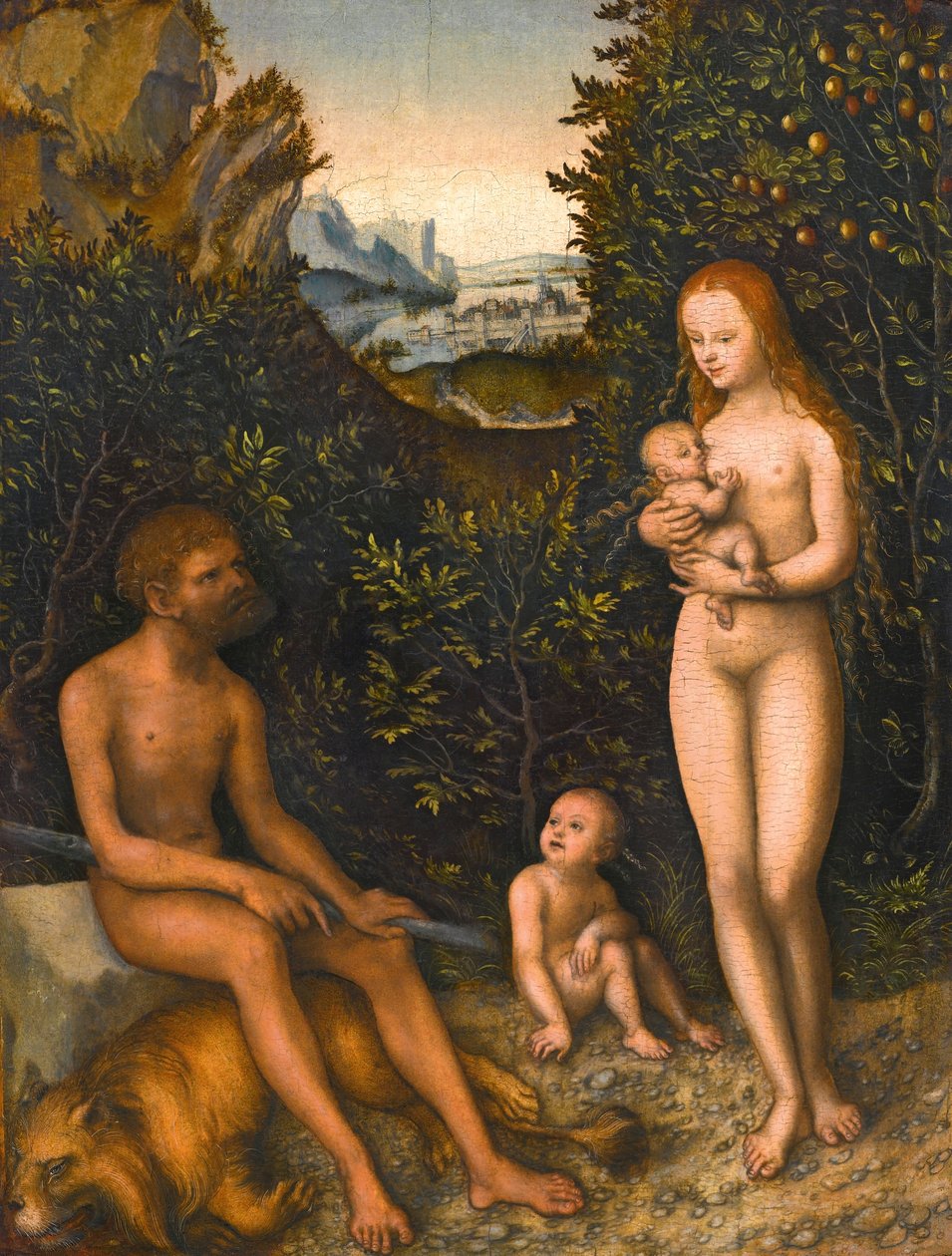 Die Faunfamilie mit erschlagenem Löwen von Lucas Cranach the Elder