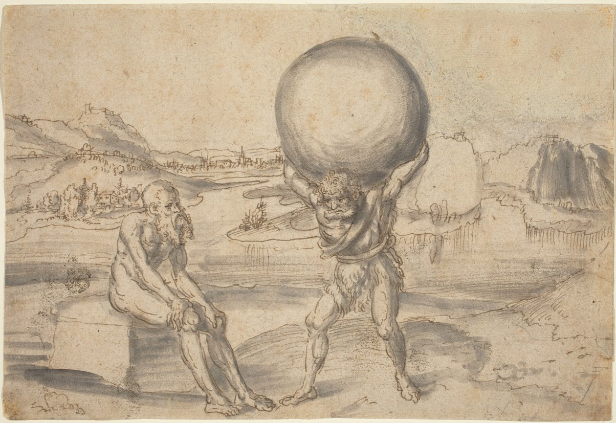 Herkules befreit Atlas vom Globus von Lucas Cranach the Elder