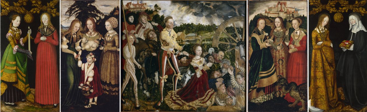 Lucas Cranach d.Ä. - Katharinenaltar (Dresden & London) von Lucas Cranach the Elder