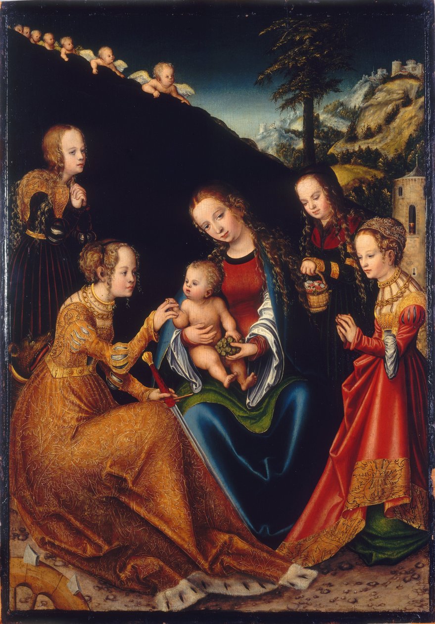 Die mystische Hochzeit der Heiligen Katharina von Lucas Cranach the Elder