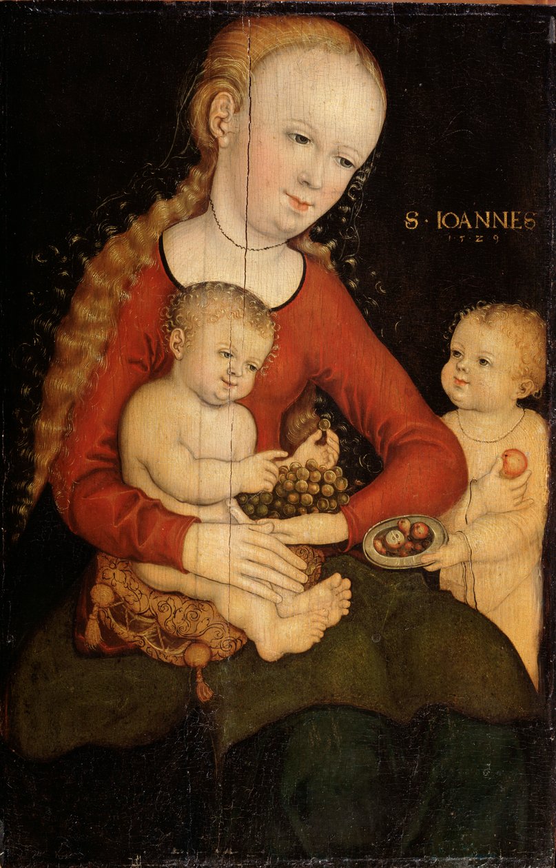 Jungfrau und Kind mit Johannes dem Täufer als Junge von Lucas Cranach the Elder
