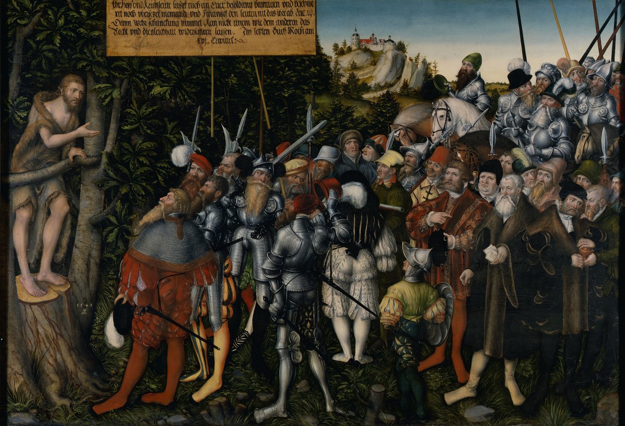 Die Predigt Johannes des Täufers von Lucas Cranach the Younger