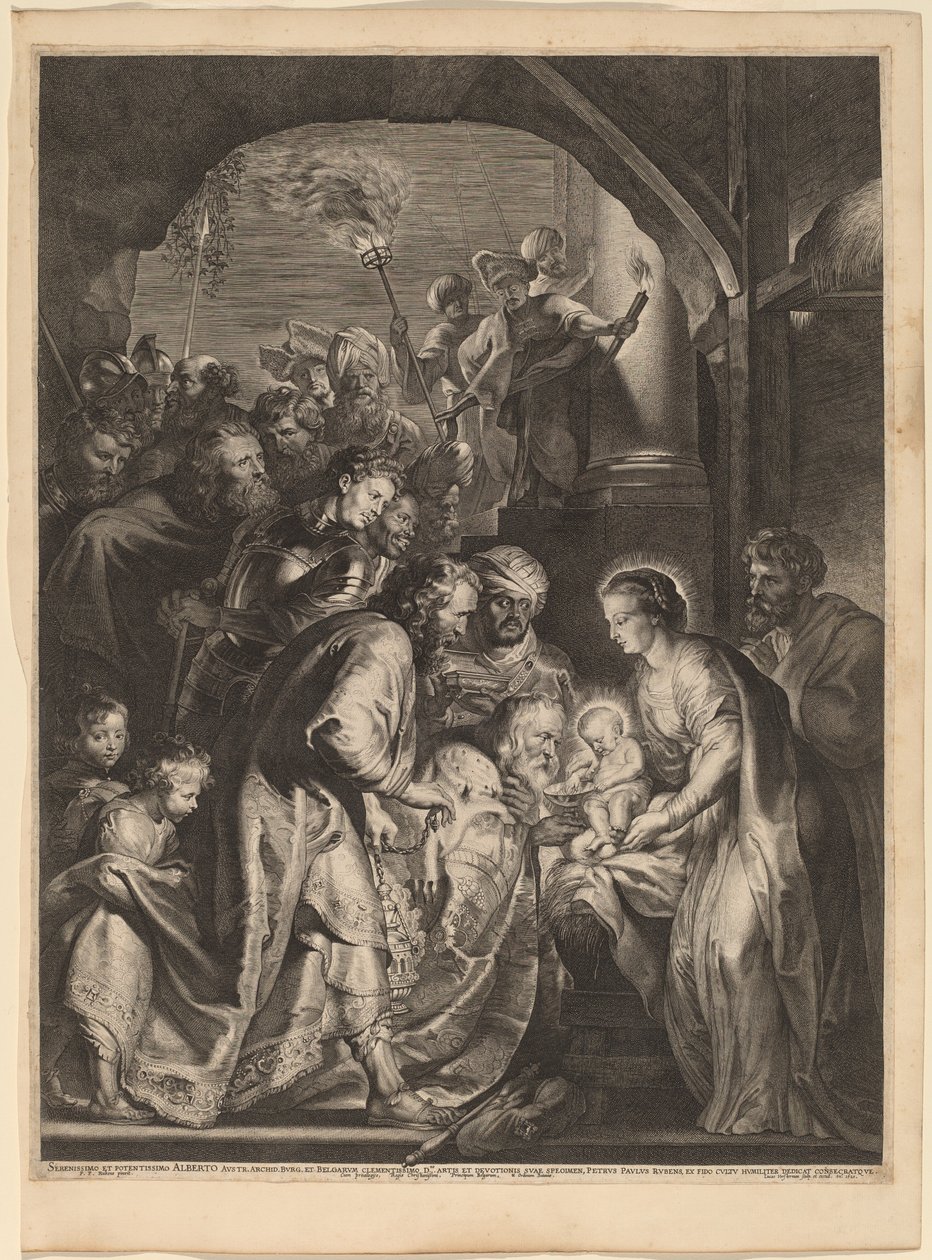 Die Anbetung der Könige von Lucas Emil Vorsterman, after Sir Peter Paul Rubens