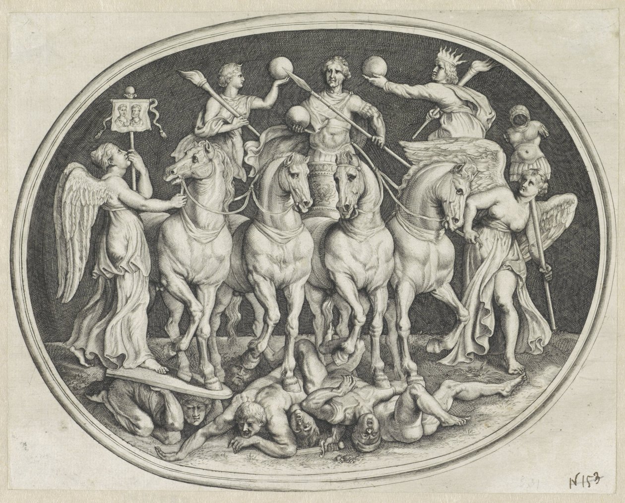 Allegorischer Triumph von Kaiser Licinius Varie Figueri de Agati Antique von Lucas Vorsterman (I)