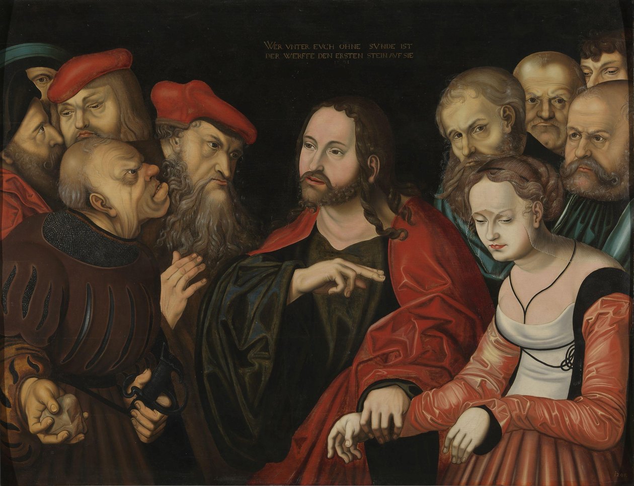 Christus und die Ehebrecherin von Lucas the Elder (after) Cranach