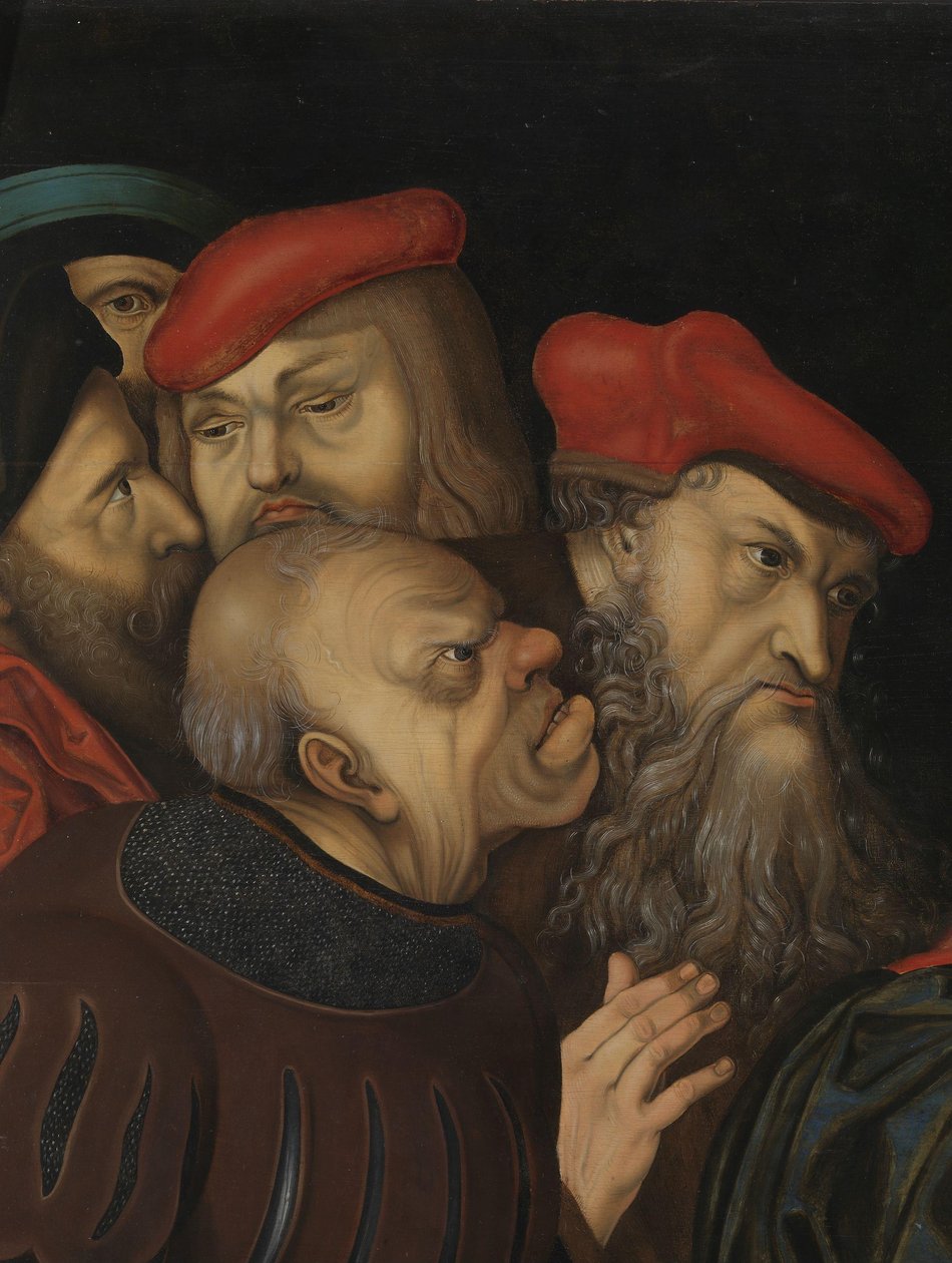 Christus und die Ehebrecherin (Detail) von Lucas the Elder (after) Cranach