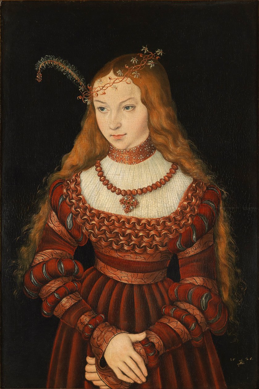 Verlobungsporträt von Sybille von Cleve von Lucas the Elder Cranach