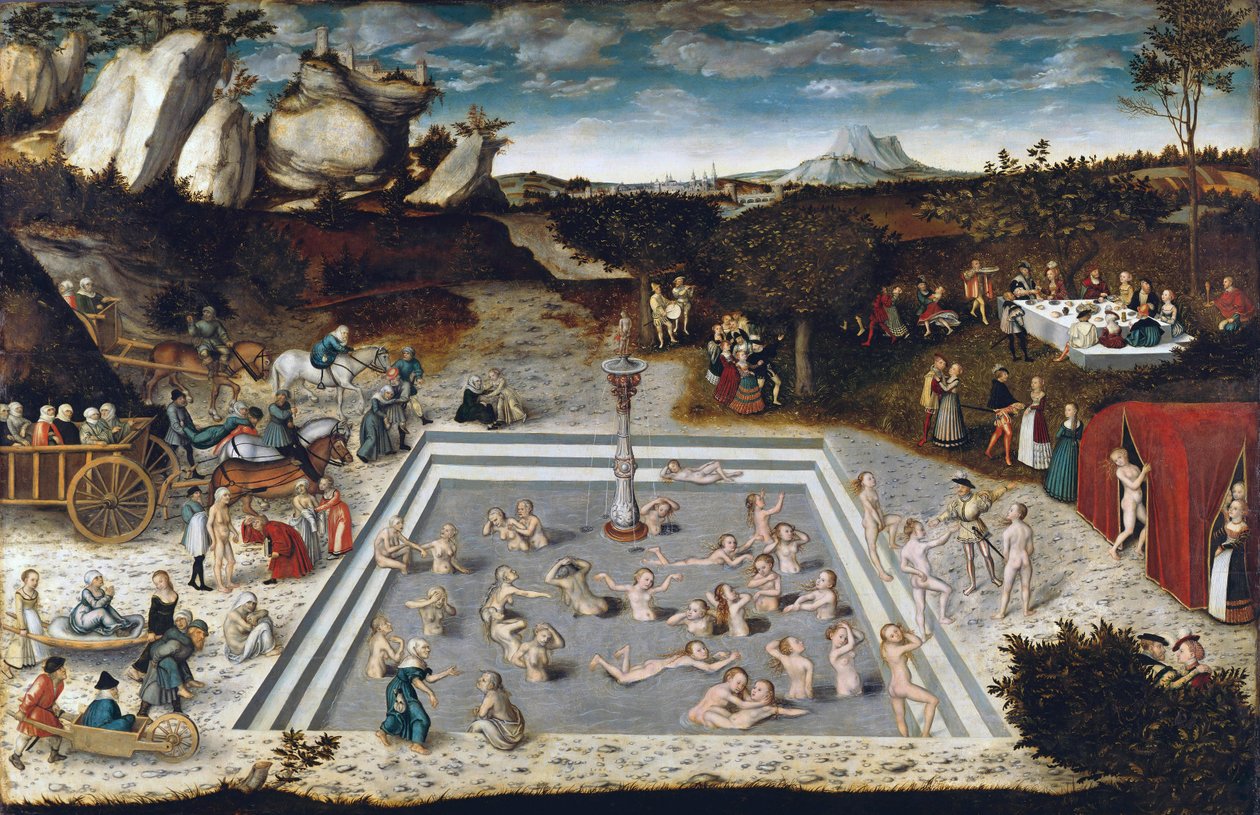 Der Jungbrunnen, von Lucas Cranach dem Älteren (1472-1553). Öl auf Holz von Lucas the Elder Cranach