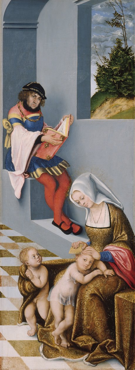Die Heilige Sippe (sogenanntes Torgauer Altarbild) rechte Tafel von Lucas the Elder Cranach