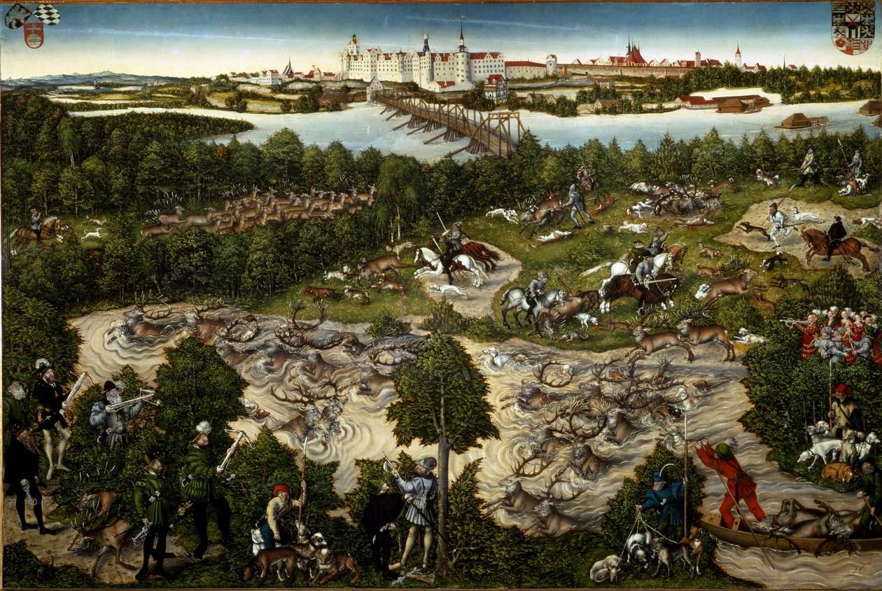 Hirschjagd des Kurfürsten Johann Friedrich von Lucas the Younger Cranach