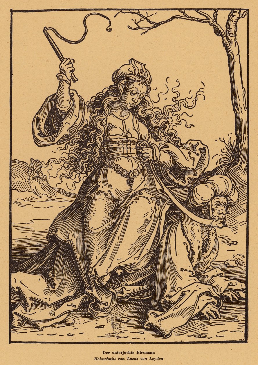 Der unterworfene Ehemann (Holzschnitt) von Lucas van (after) Leyden