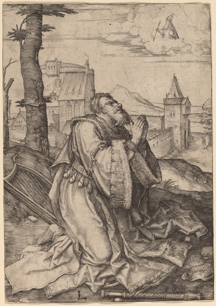 David beim Beten von Lucas van Leyden