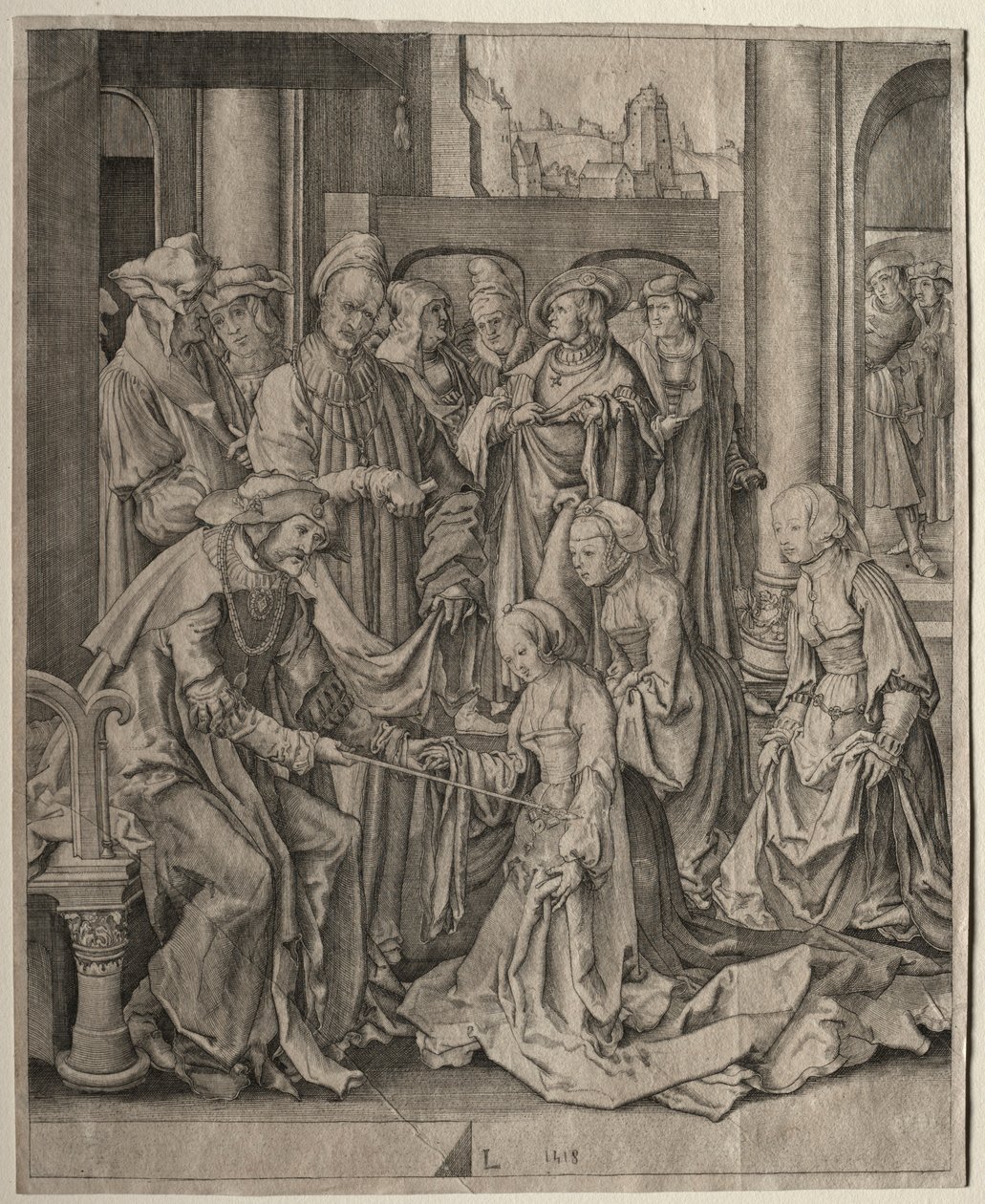 Esther vor Ahasverus, 1518 von Lucas van Leyden
