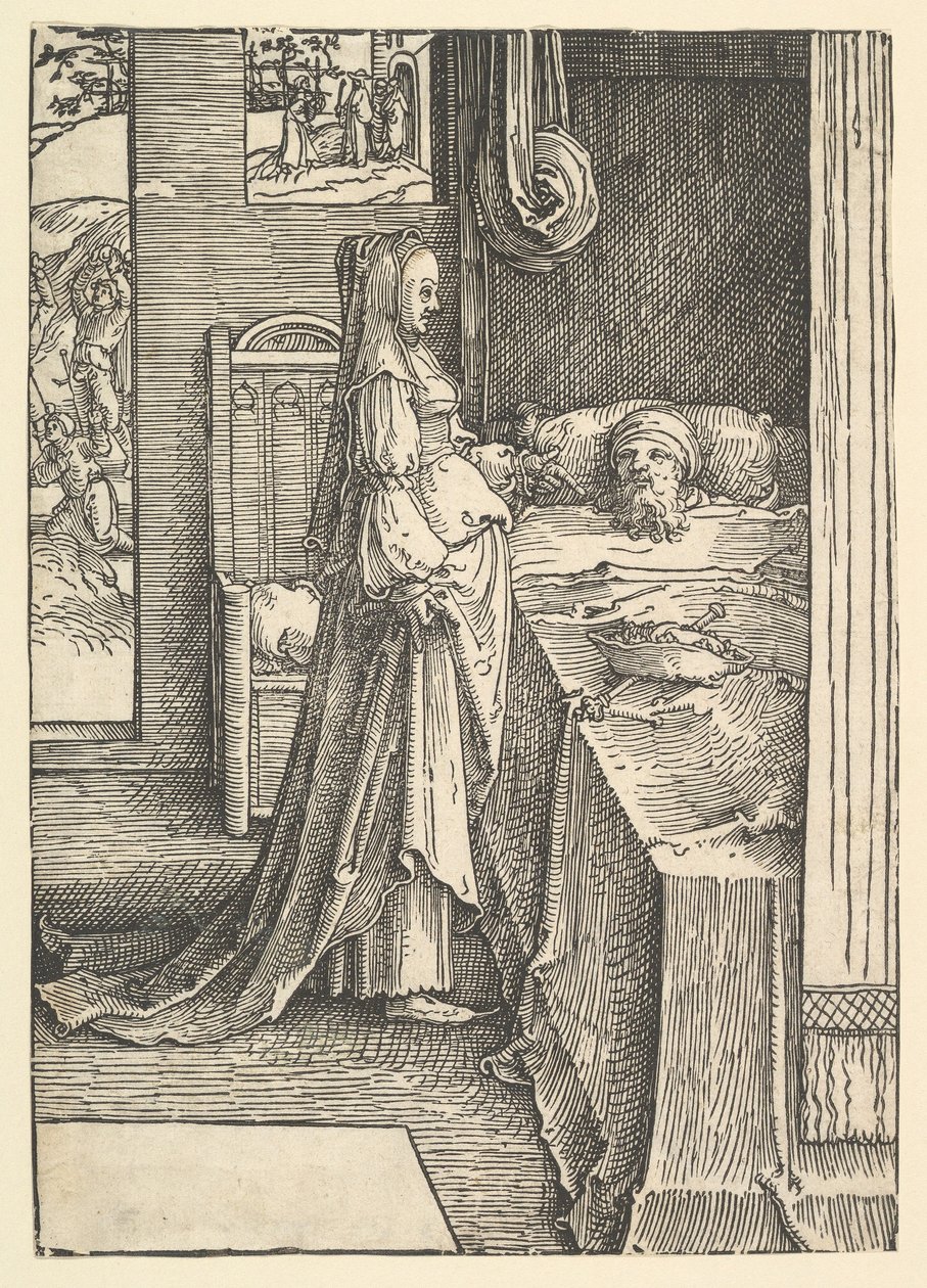 Isebel verspricht Naboths Weinberge König Ahab von Lucas van Leyden