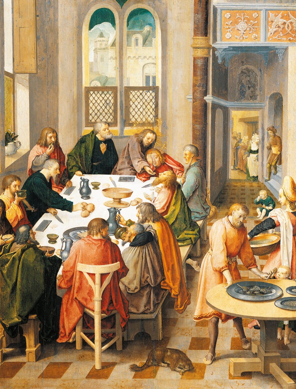Das letzte Abendmahl, von Lucas van Leyden (ca. 1494-1533) von Lucas van Leyden
