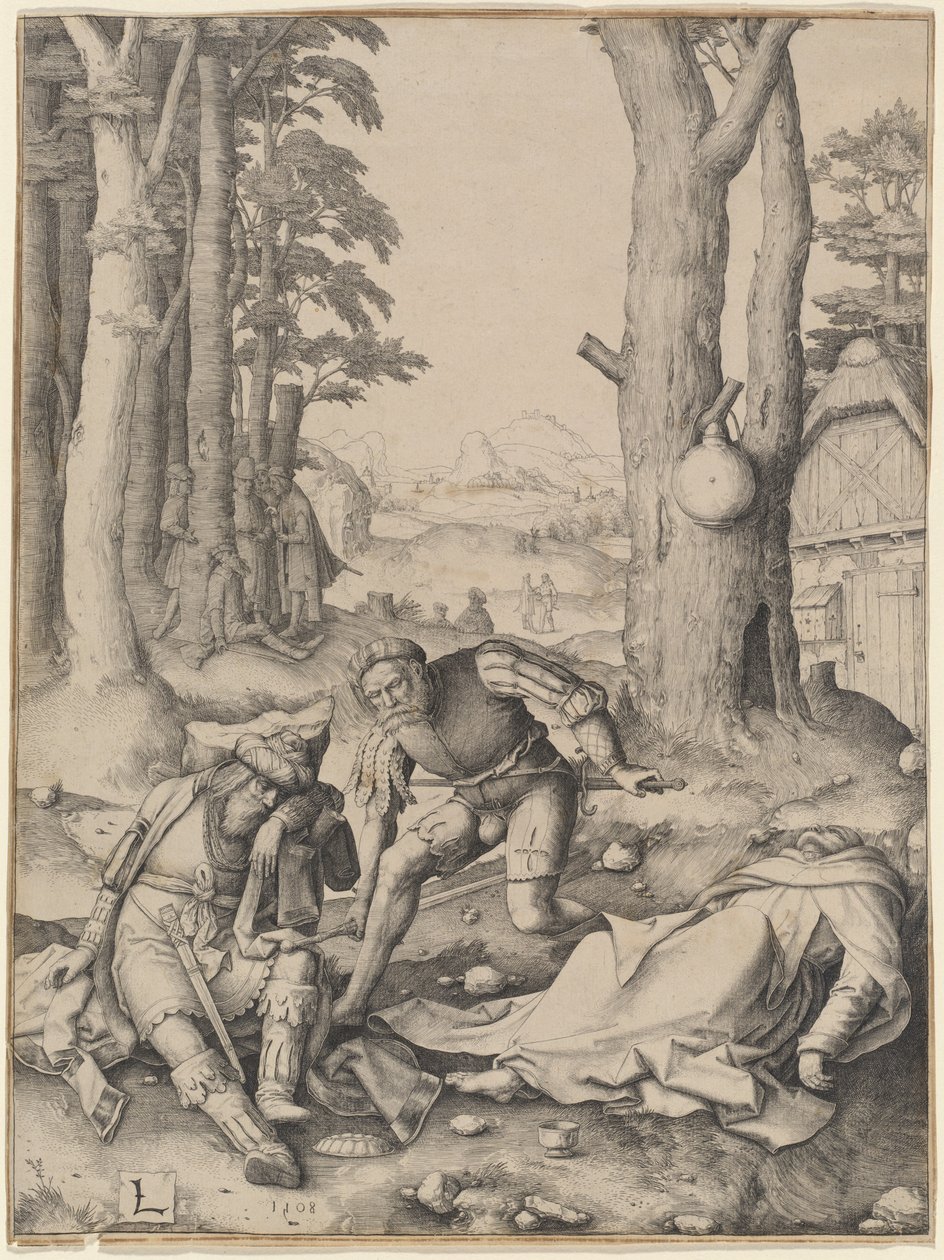 Mohammed und der Mönch Sergius von Lucas van Leyden