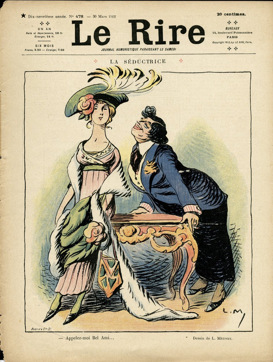 Illustration in Le Rire, 30/03/12 - die Verführerin (Gravur) von Lucien Metivet