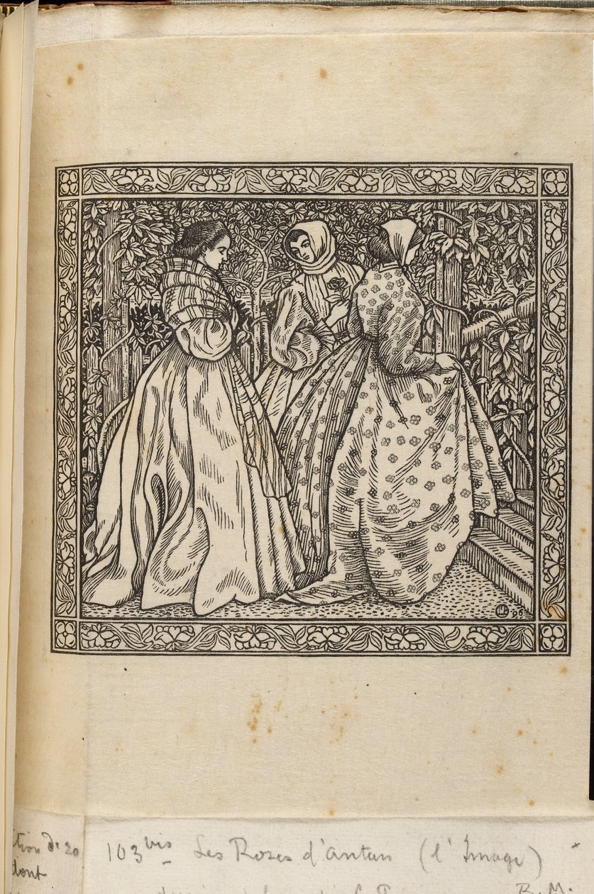 Frauen an Gartentreppen, Holzschnitte von Lucien Pissarro, ca. 1885-1940 von Lucien Pissarro
