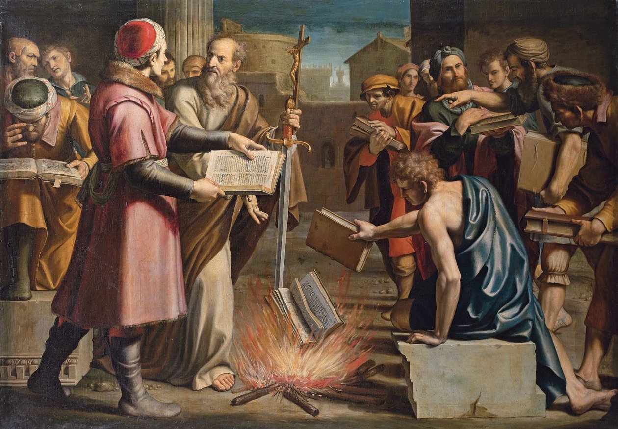 Der heilige Paulus und das Verbrennen heidnischer Bücher in Ephesus von Lucio Massari
