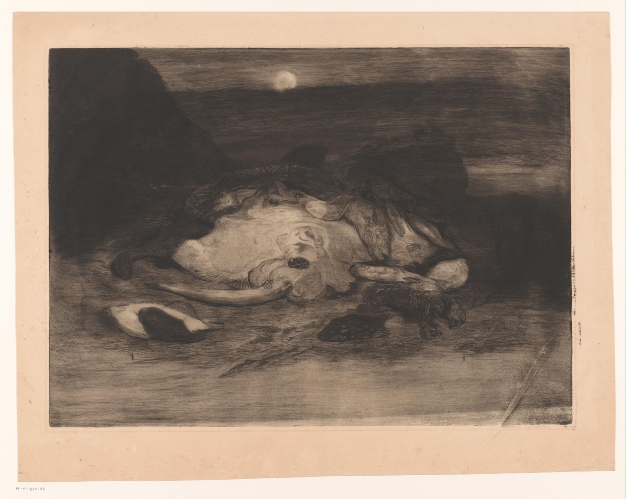 Rochen und Fische am Strand bei Mondlicht von Ludovic Napoléon Lepic
