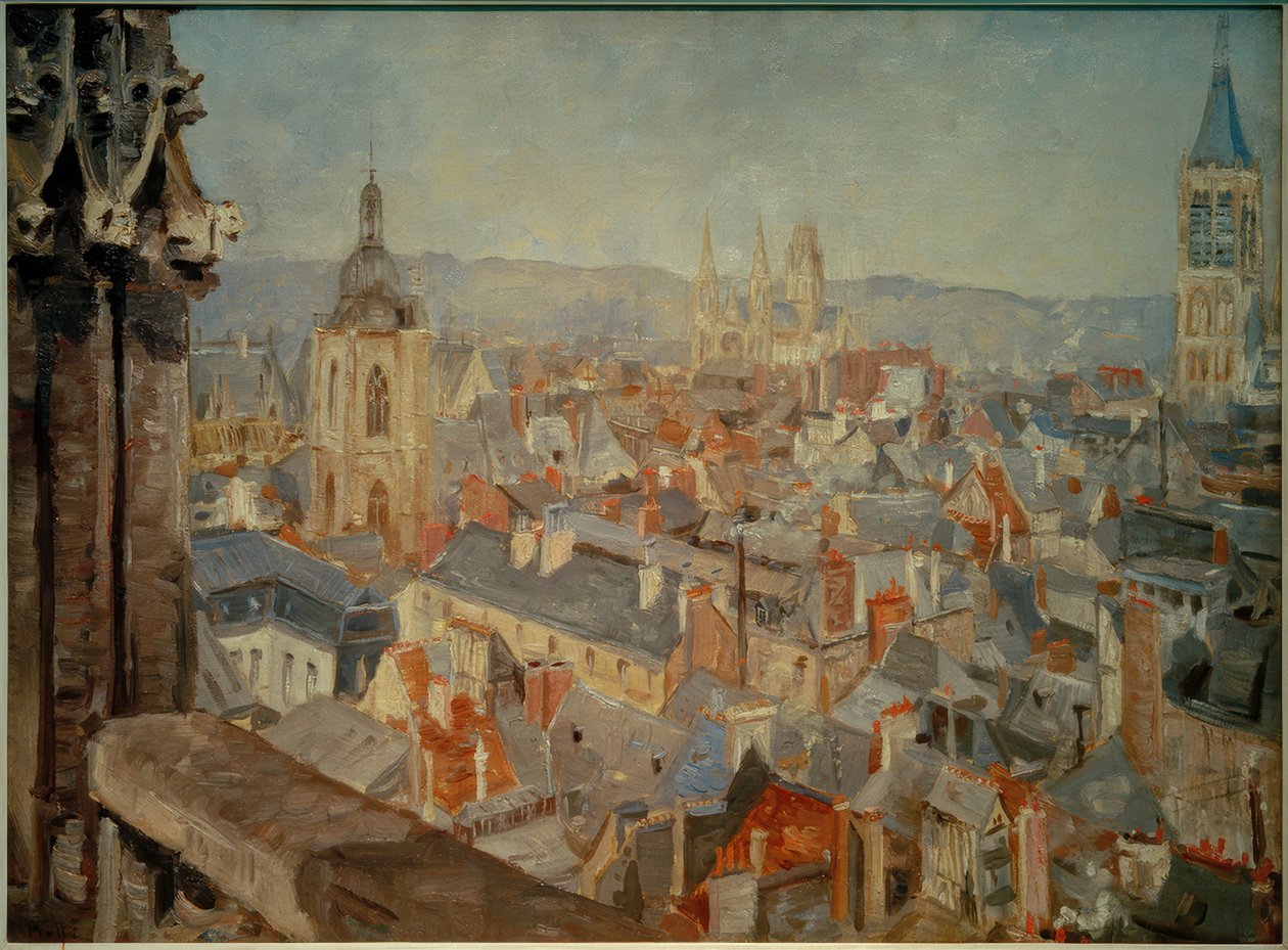 Blick über die Dächer von Rouen von Ludovic Piette