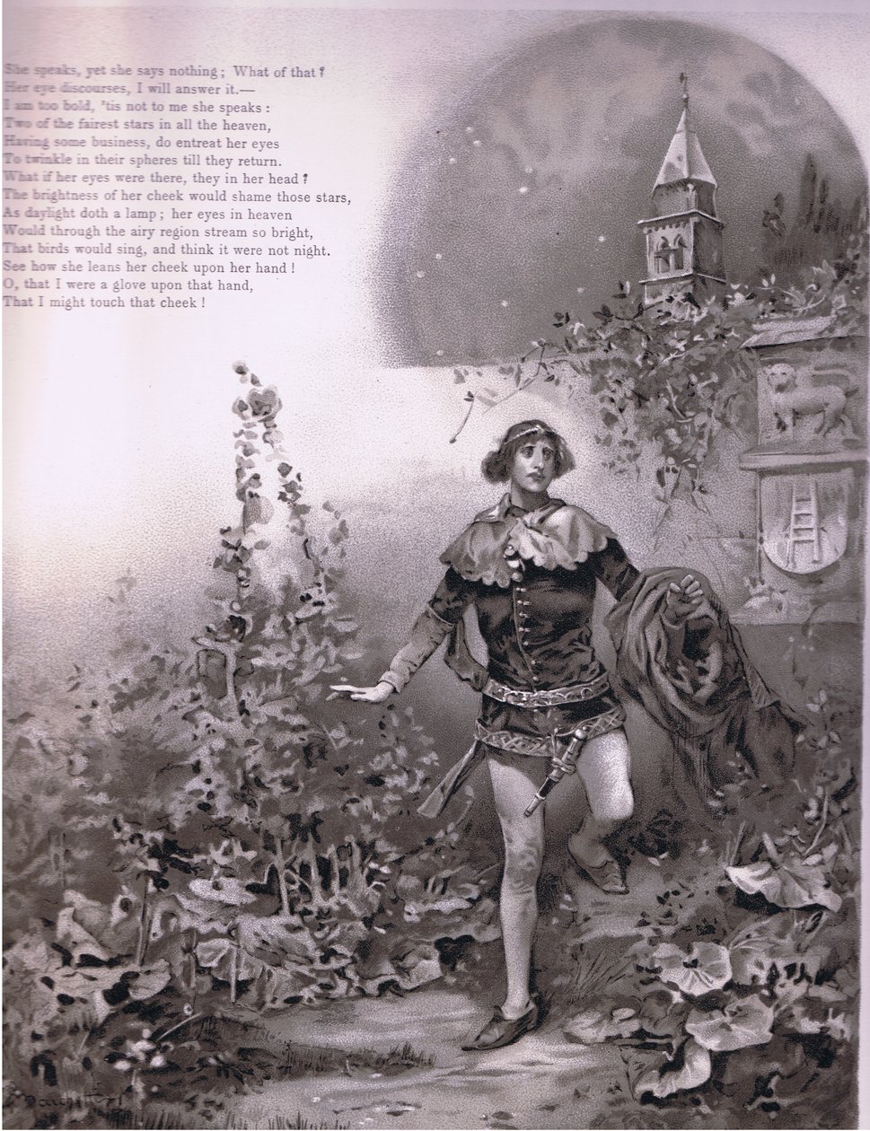 Sie spricht - doch sie sagt nichts, Illustration aus Romeo und Julia von Ludovico Marchetti