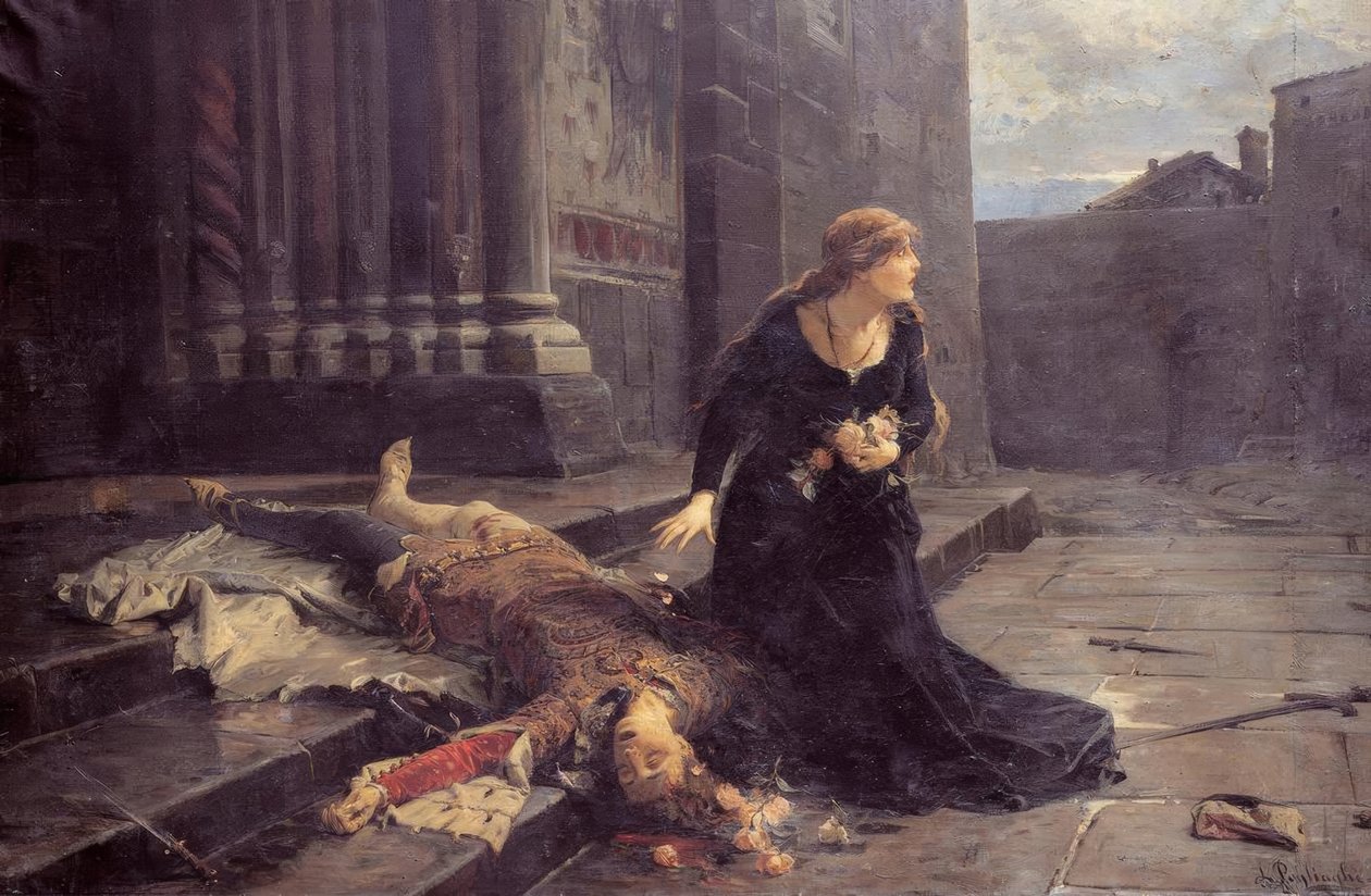 Der Tod des Gianmaria Visconti vor der Kirche S. Gottardo in Mailand von Ludovico Pogliaghi