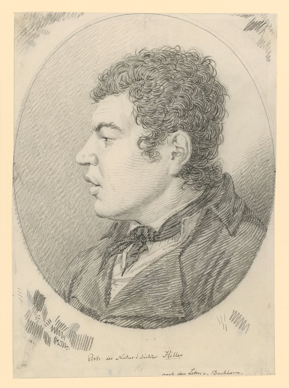 Porträt des Dichters Hiller von Ludwig Buchhorn