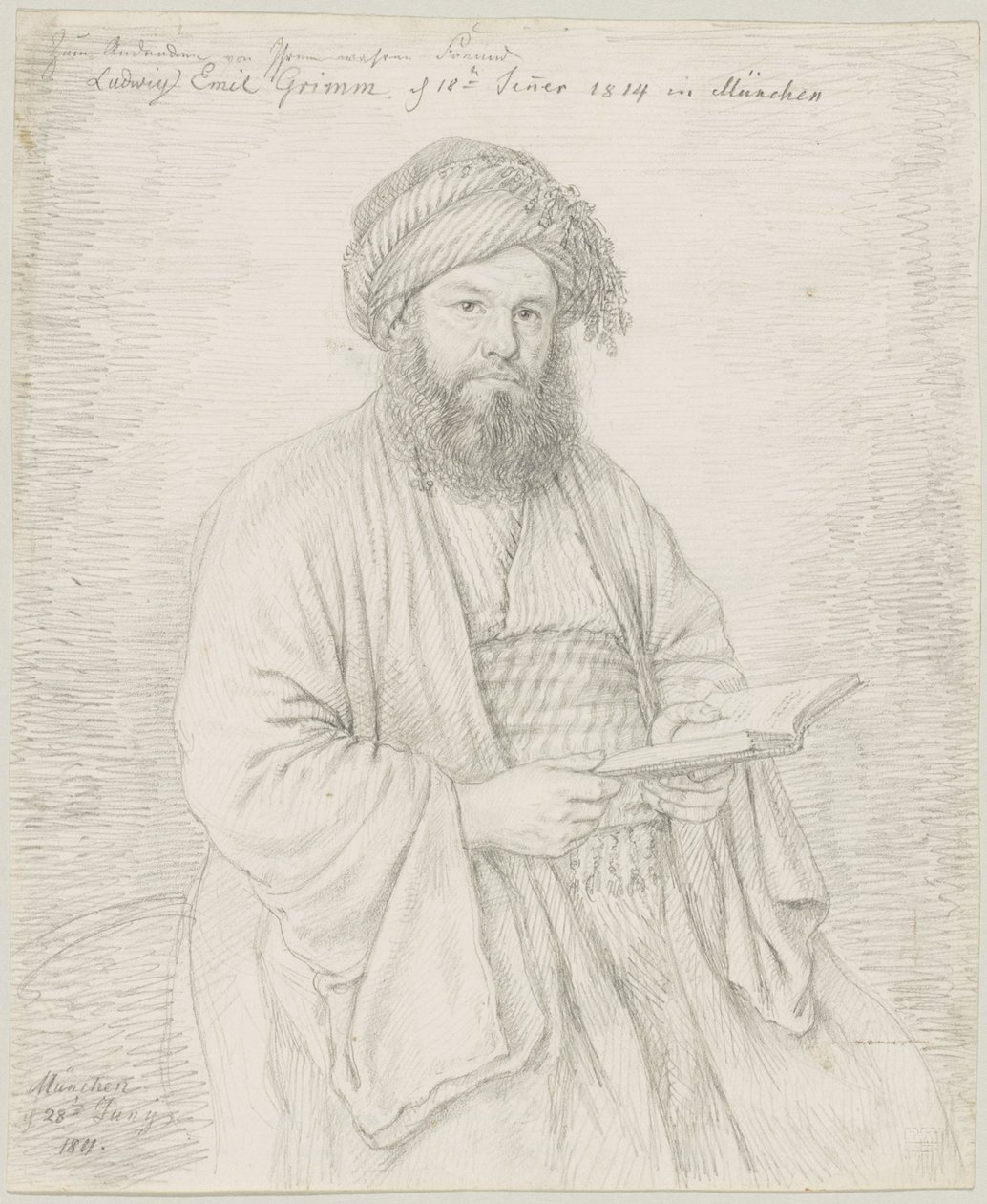 Der Karmeliterpater Wolfgang Bock in orientalischem Kostüm von Ludwig Emil Grimm