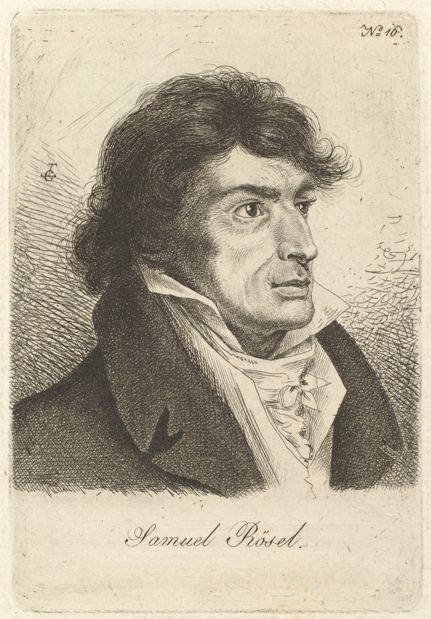 Porträt von Johann Gottlieb Samuel Rösel von Ludwig Emil Grimm