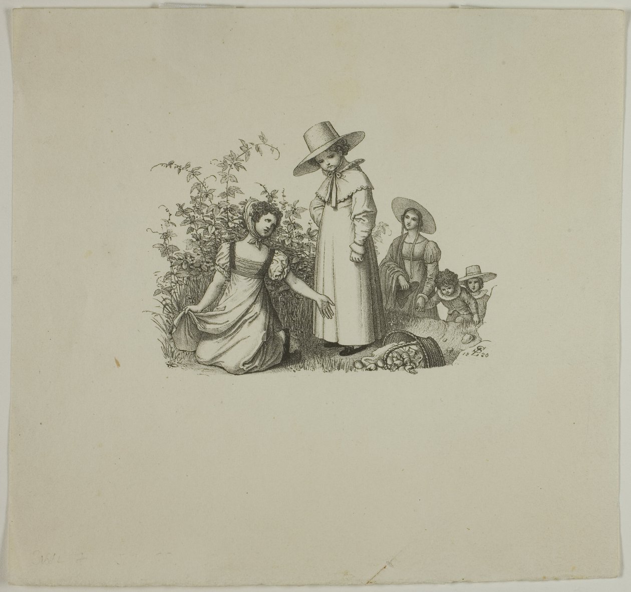 Familie mit Picknickkörben von Ludwig Ferdinand Schnorr von Carolsfeld