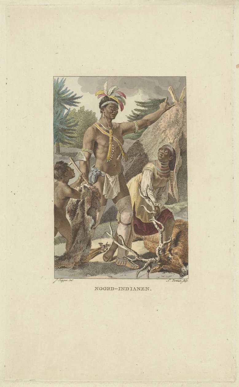 Irokesische Familie vor einem Tipi von Ludwig Gottlieb Portman