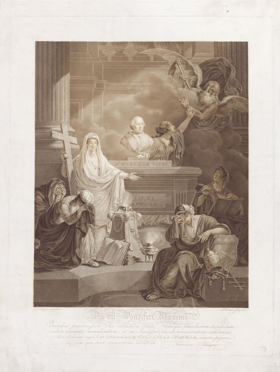 Gedenkblatt für Papst Pius VI von Ludwig Gottlieb Portman