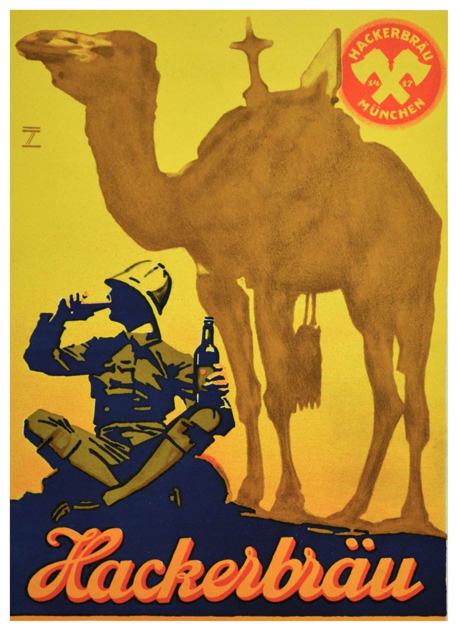 Werbeplakat für Hackerbrau Bier, ca. 1930 von Ludwig Hohlwein