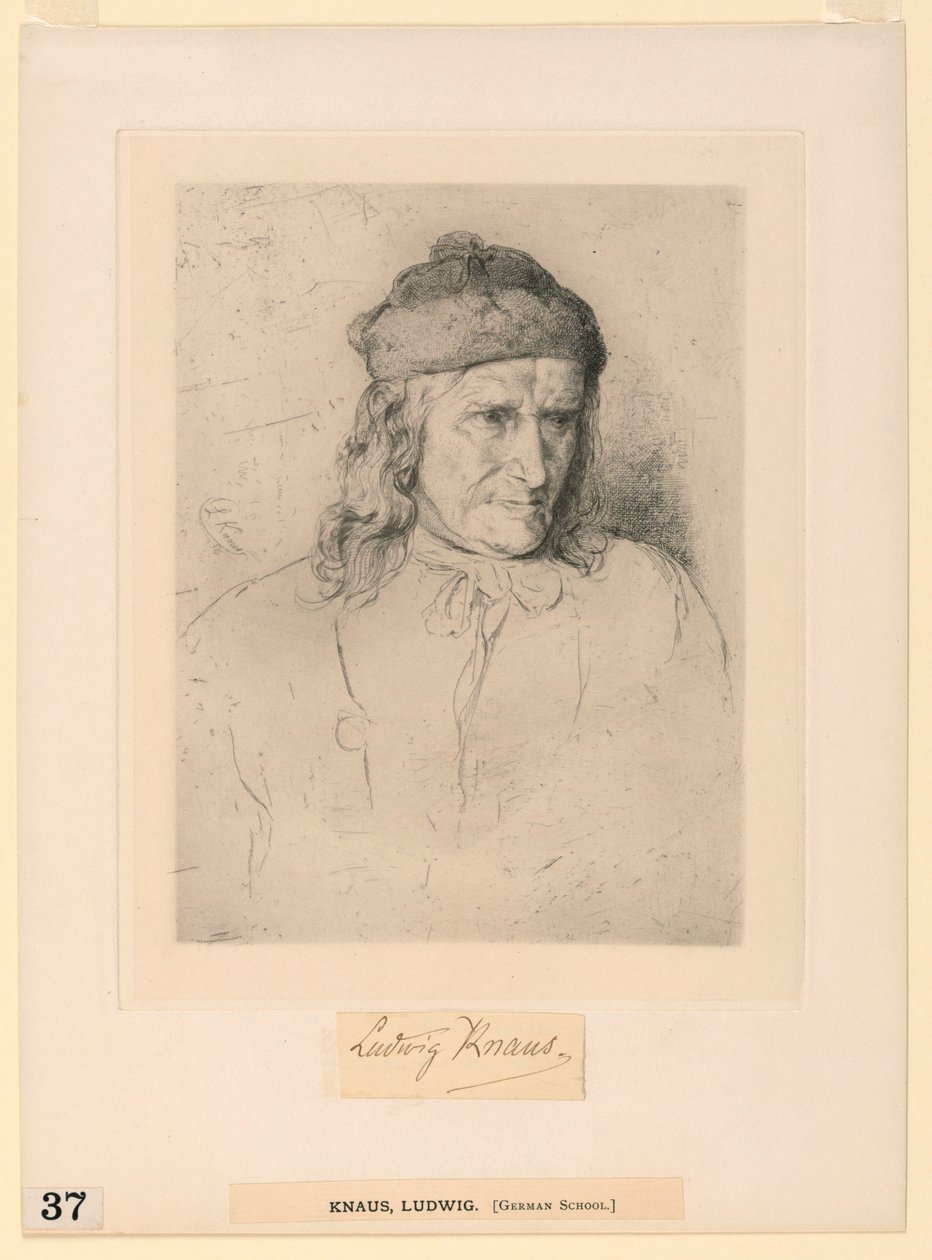 Mann mit Pelzmütze von Ludwig Knaus