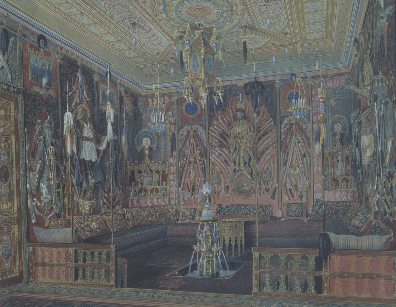 Der asiatisch-türkische Raum im Großen Palais in Zarskoje Selo von Ludwig Premazzi