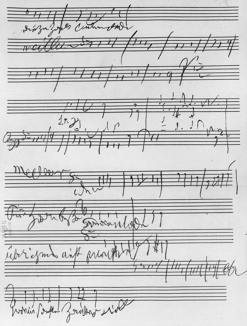 Handgeschriebene Partitur (Tinte auf Papier) von Ludwig van Beethoven