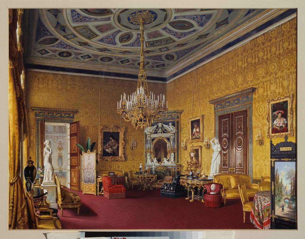 Der Lyons-Saal (der gelbe Zeichensaal) des Großen Palastes von Zarskoje Selo von Luigi Premazzi