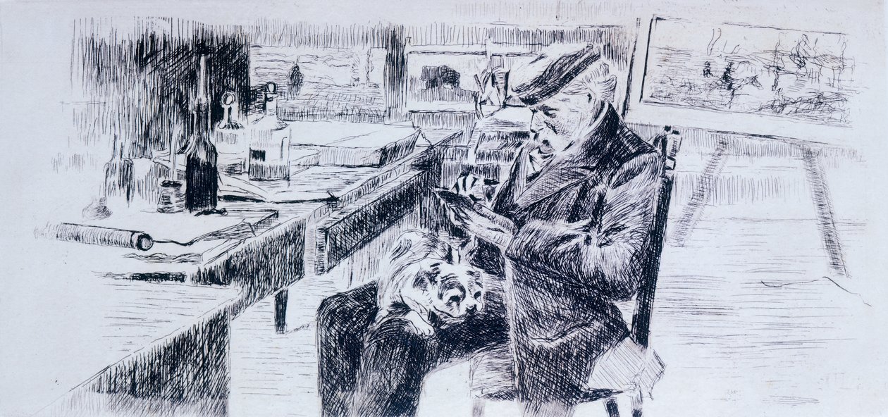 Porträt des Malers Giovanni Fattori von Luigi Levi