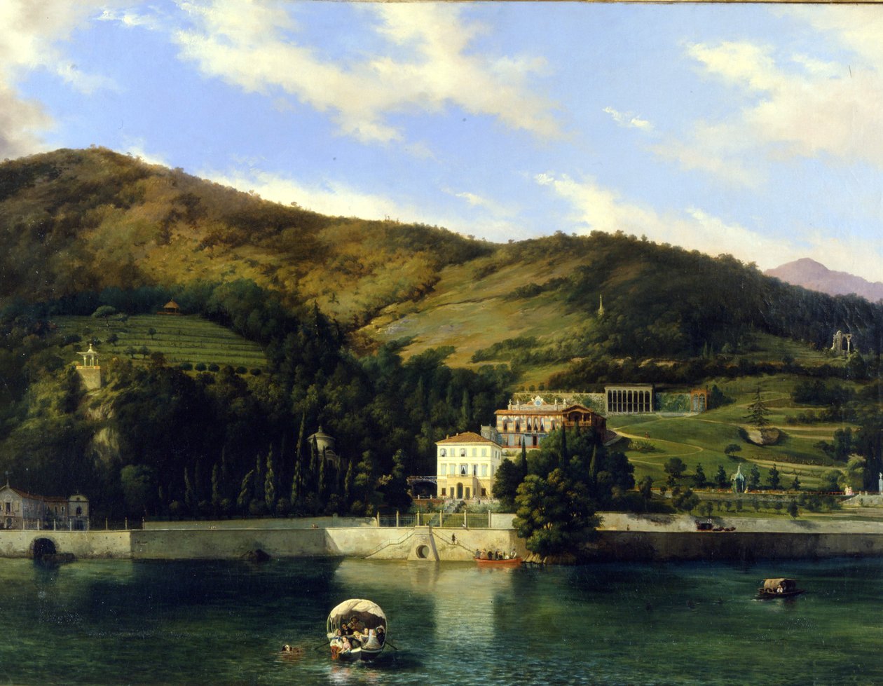 Villa am Comer See. Gemälde von Luigi Ashton von Luigi Ashton