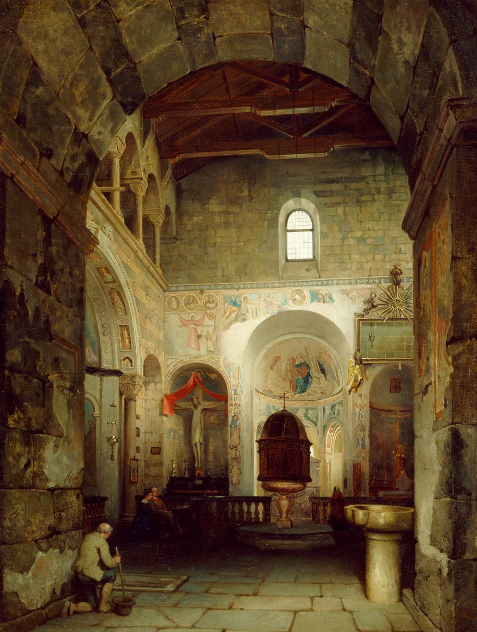 Das alte Baptisterium von Gravedona von Luigi Bisi