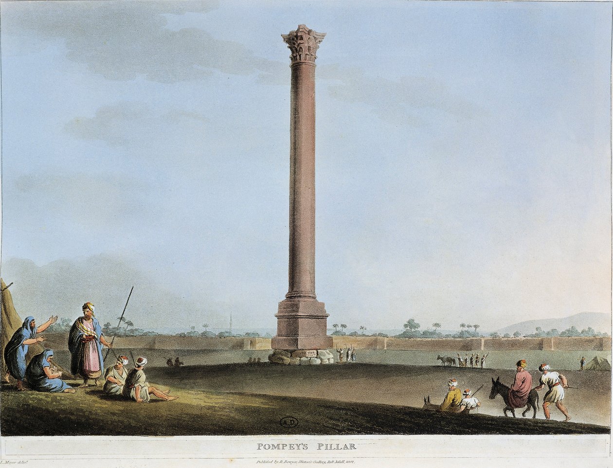 Ägypten, Alexandria, Pompeius-Säule von Luigi Mayer